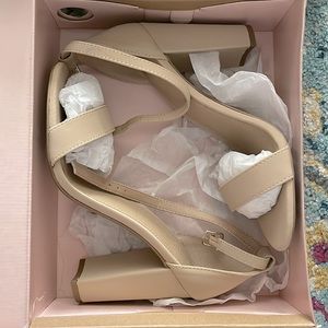 Nude Ankle Strap Heels - Brand New in Original Box
